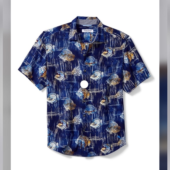 Tommy Bahama Veracruz Cay Lindavista Leaves Camp Shirt - Dark Havana